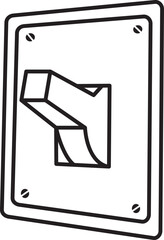 On Off switch in doodle style, vector illustration