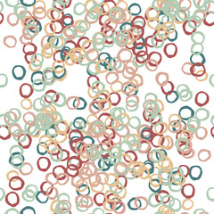 Fototapeta premium Fantasy messy freehand doodle geometric shapes seamless pattern. Infinity ditsy scribble abstract card, layout. Creative background. Textile, fabric, wrapping paper.