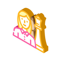 Naklejka premium chess female sport isometric icon vector. chess female sport sign. isolated symbol illustration