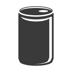 Aluminum can for drinks glyph icon isolated on white background.Vector illustration.