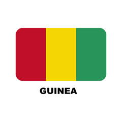 Oficial national flags of the world. Guinea country.  Design rectangular. Vector Isolated on a blank background which can be edited and changed colors.