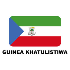 Oficial national flags of the world. Guinea Khatulistiwa country.  Design rectangular. Vector Isolated on a blank background which can be edited and changed colors.