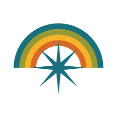 Icon retro rainbow star symbol color 