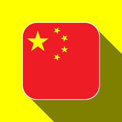 China flag, official colors. Vector illustration.