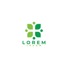 green bloom logo vector design illustration