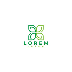 green bloom logo vector design illustration
