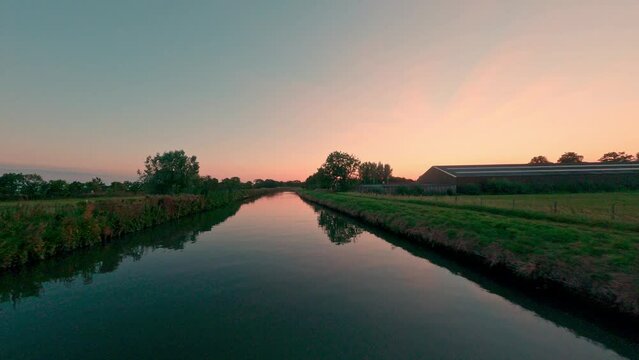 Wonderful landscape of hollands channel on sunset sunrise stunning fpv drone dollyshot droneshot aerial air