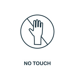 No Touch icon. Simple element from new normality collection. Filled monochrome No Touch icon for templates, infographics and banners