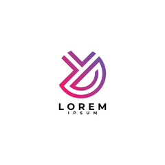 Letter YD DY logo icon design template elements