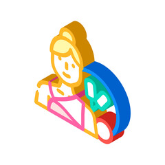 Fototapeta premium gymnastics female sport isometric icon vector. gymnastics female sport sign. isolated symbol illustration