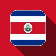Costa Rica flag, official colors. Vector illustration.