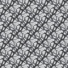 Woven style grid vector seamless pattern background. Abstract backdrop with entwined loops of yarn weave effect. Geometric mesh of thread lines. Minimal gray organic knotted texture design