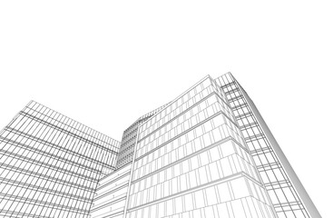 Modern architecture 3d illustration