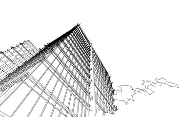 Modern architecture 3d illustration