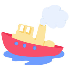 Check this flat sticker of toy boat 