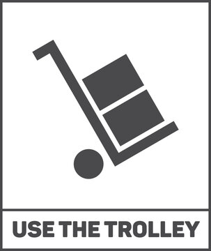 Use the trolley packaging sign. Shipping label