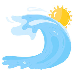 An eye catchy flat sticker of sea 