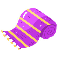 Modern flat sticker of beach mat 