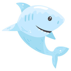 Trendy flat sticker icon of shark 