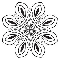 Cute Mandala. Ornamental round doodle flower isolated on white background. Geometric decorative ornament in ethnic oriental style.