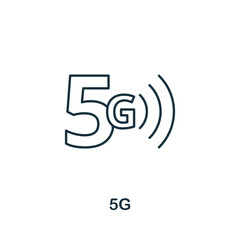 5G icon. Simple element from technology collection. Line 5G icon for templates, infographics and banners