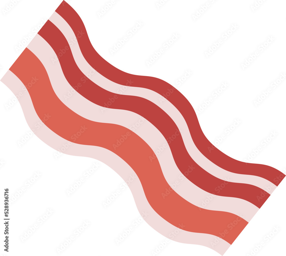 Wall mural bacon slice flat icon. cutted pork meat