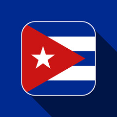 Cuba flag, official colors. Vector illustration.