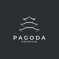 pagoda temple logo vector symbol illustration design