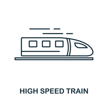 High Speed Train icon. Simple element from technology collection. Line High Speed Train icon for templates, infographics and banners