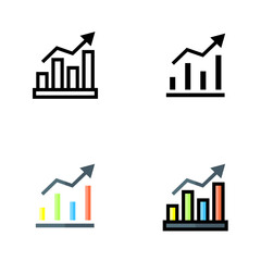 Simple set of chart icons, for web design and more