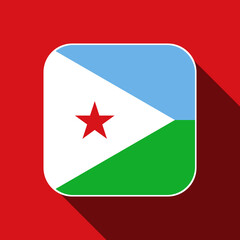 Djibouti flag, official colors. Vector illustration.