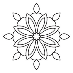 Cute Mandala. Ornamental round doodle flower isolated on white background. Geometric decorative ornament in ethnic oriental style.