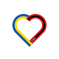 unity concept. heart ribbon icon of ukraine and amsterdam city flags. vector illustration isolated on white background