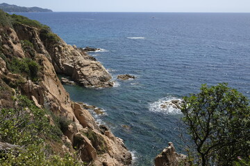 Beautiful landscape along the Costa Brava coastline near Lloret de Mar, Spain