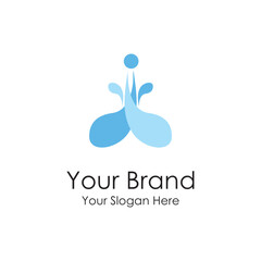 business flying blue water premium logo