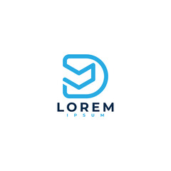 Letter D V logo icon design template elements