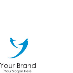 simple fish initial logo brand