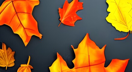 Obraz premium autumn landscape with bright colorful leaves.