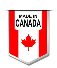 Fototapeta na wymiar Made in Canada word on hanging banner