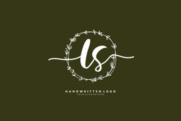 LS Initial handwriting or handwritten logo for identity. Logo with signature and hand drawn style.