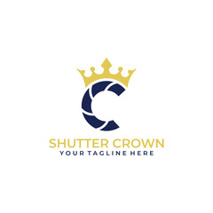 crown shutter logo vector illustration