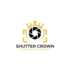 crown shutter logo vector illustration