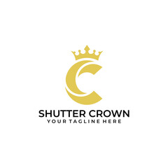 crown shutter logo vector illustration