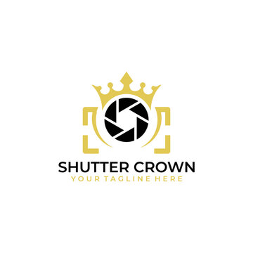 crown shutter logo vector illustration