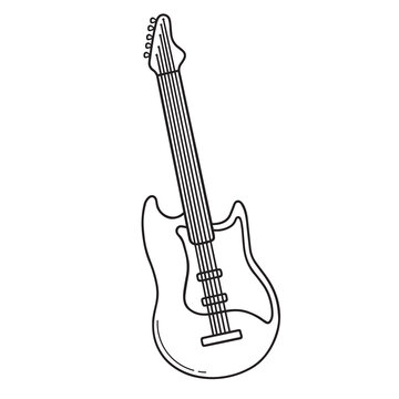 recommend clip art: Hand drawn Electric guitar doodle. Musical instrument in sketch style. Vector illustration isolated on white background