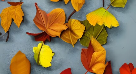 Fototapeta na wymiar Beautiful autumn landscape. Colorful foliage in the park. Falling leaves natural background