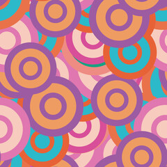 Fototapeta premium Modern striped fantasy messy geometric shapes seamless pattern. Infinity abstract card, layout. Creative background with geo shapes.