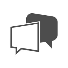 Discussion graphic symbol. Speech bubbles sign isolated on white background. Clouds of dialog. Vector illustration