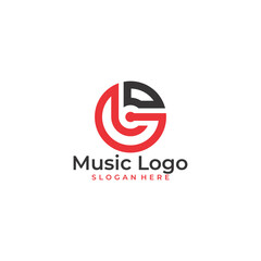music logo vector design illustration