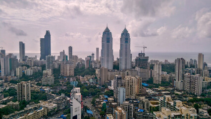South Mumbai Tardeo Area Top Angle Aerial View - obrazy, fototapety, plakaty